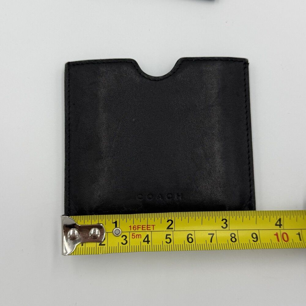 Vintage Coach Black Leather Compact Mirror Holder Sleeve w/ Mirror - Picture 8 of 9